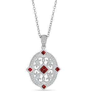 0.42ct Ruby and 0.11ct Diamond Pendant in 925 sterling silver (PB2160ARID)