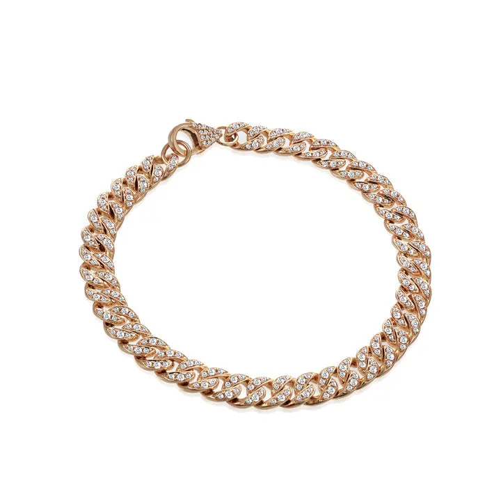 14k Chunky Cuban Diamond Link Bracelet