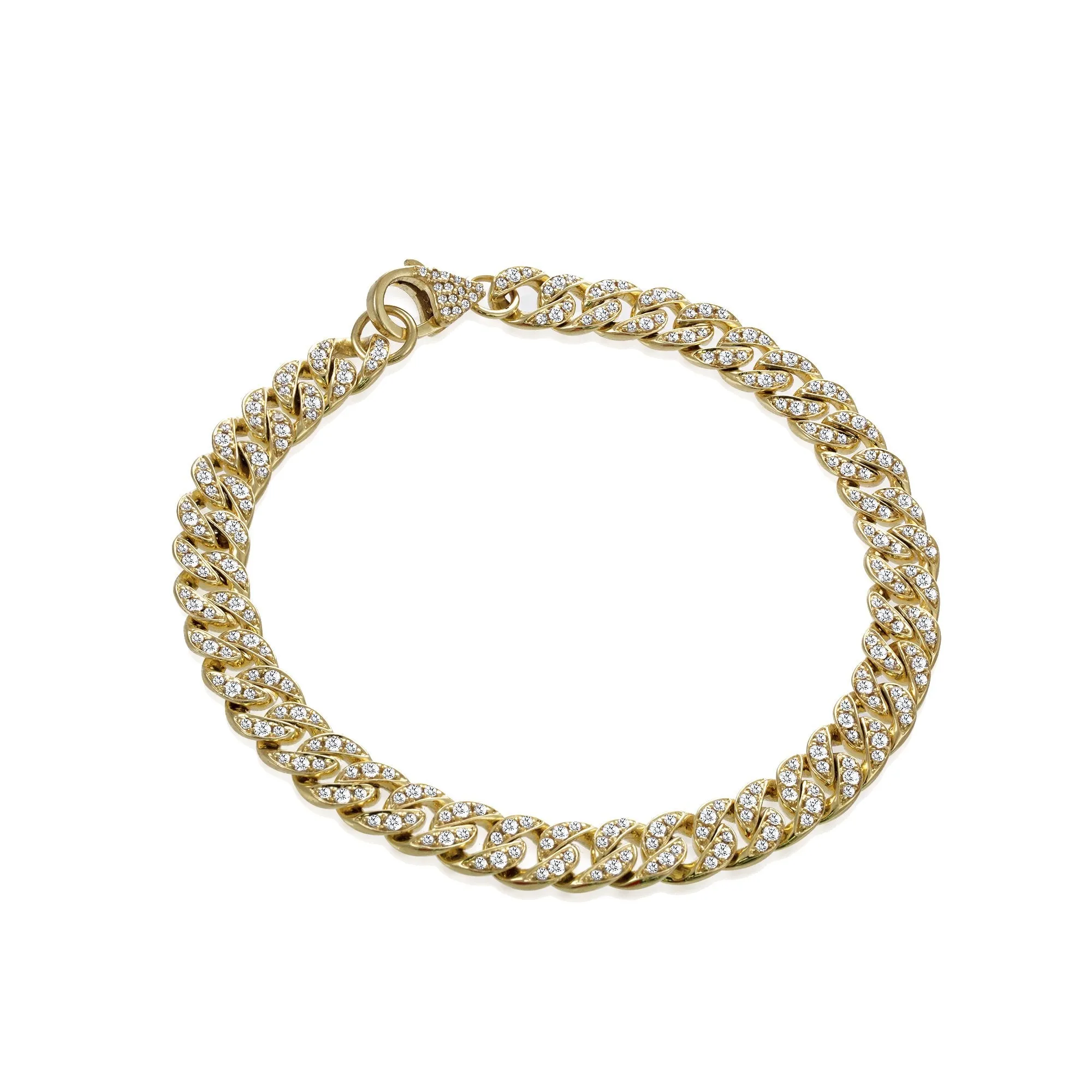 14k Chunky Cuban Diamond Link Bracelet