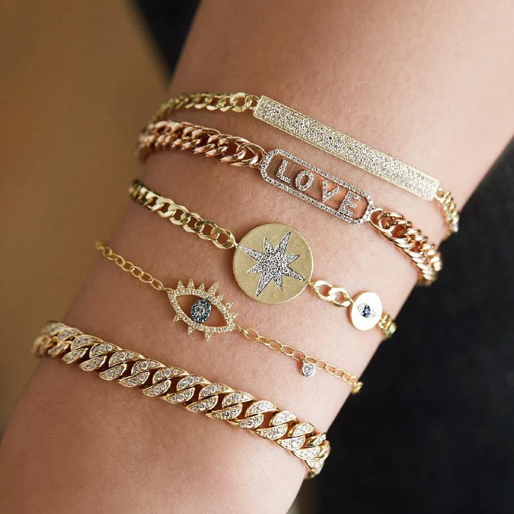 14k Chunky Cuban Diamond Link Bracelet