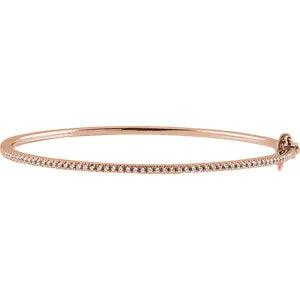 14K Rose 1/2 CTW Diamond Pave' 7" Bracelet