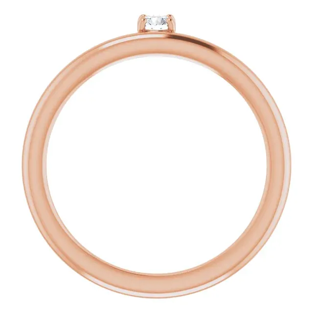 14K Rose Gold 1/10 CT Diamond Stackable Ring