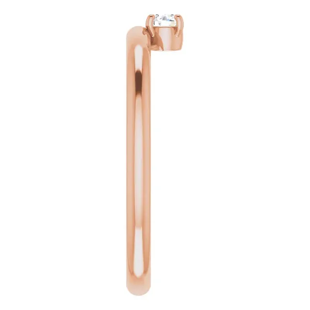 14K Rose Gold 1/10 CT Diamond Stackable Ring