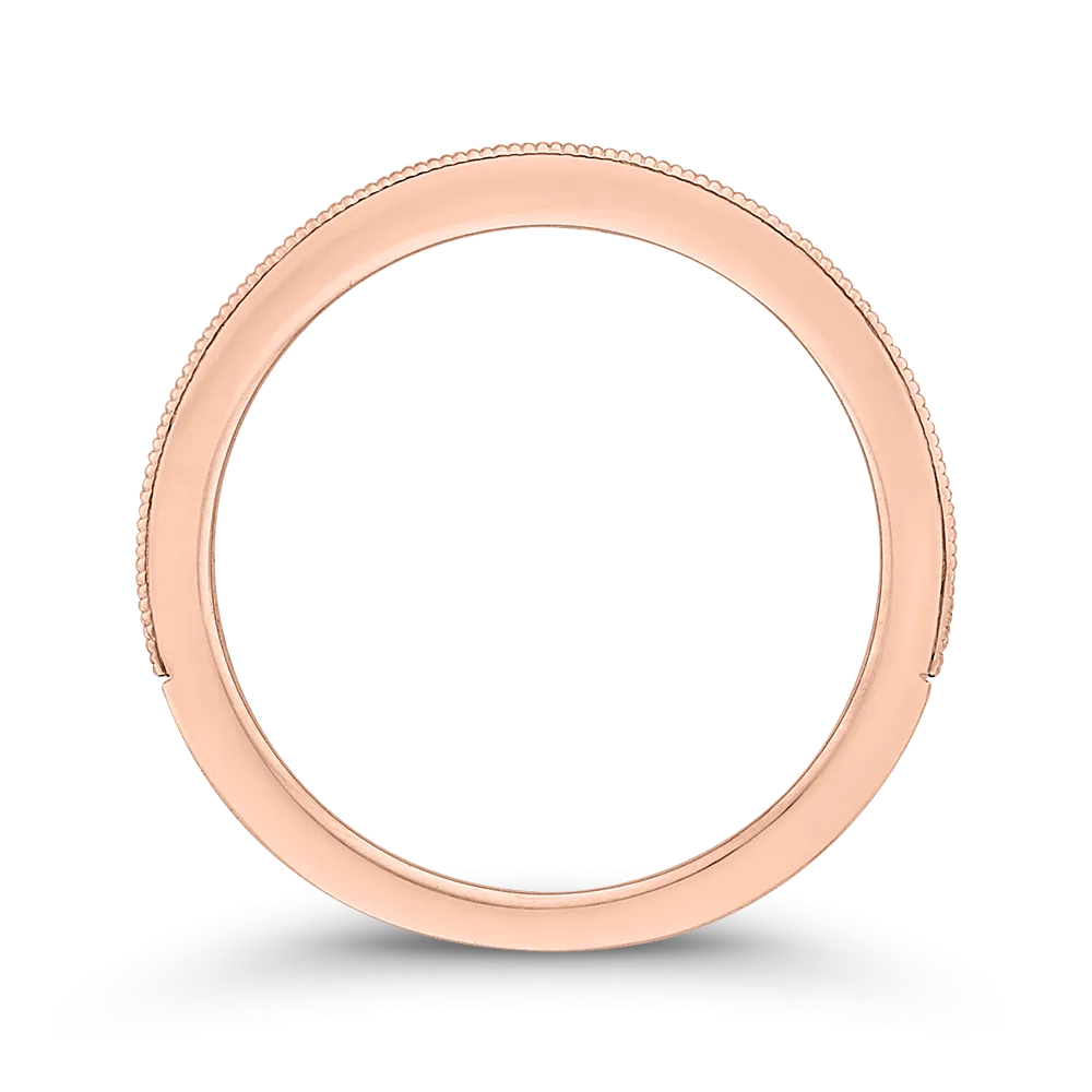14K Rose Gold Round Diamond Wedding Band