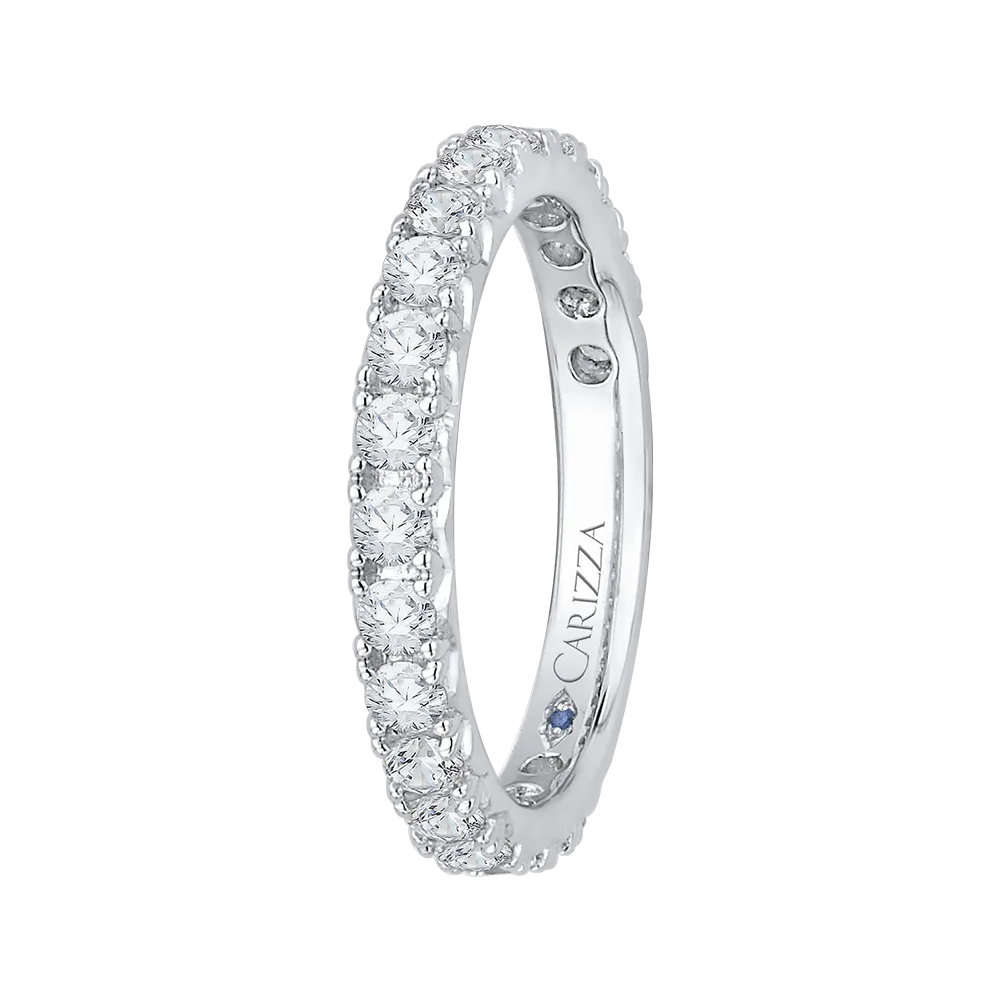 14K White Gold Diamond Wedding Band