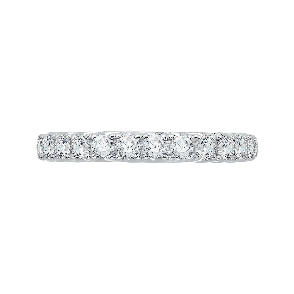 14K White Gold Diamond Wedding Band