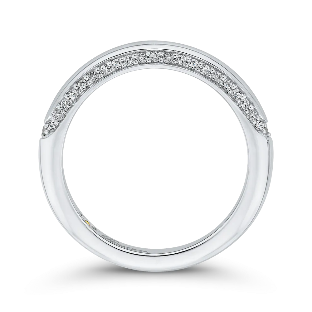 14K White Gold Round Diamond Wedding Band
