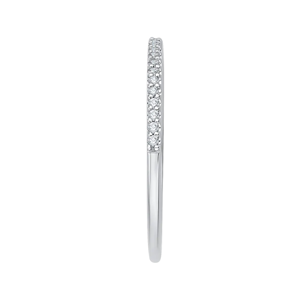 14K White Gold Round Diamond Wedding Band