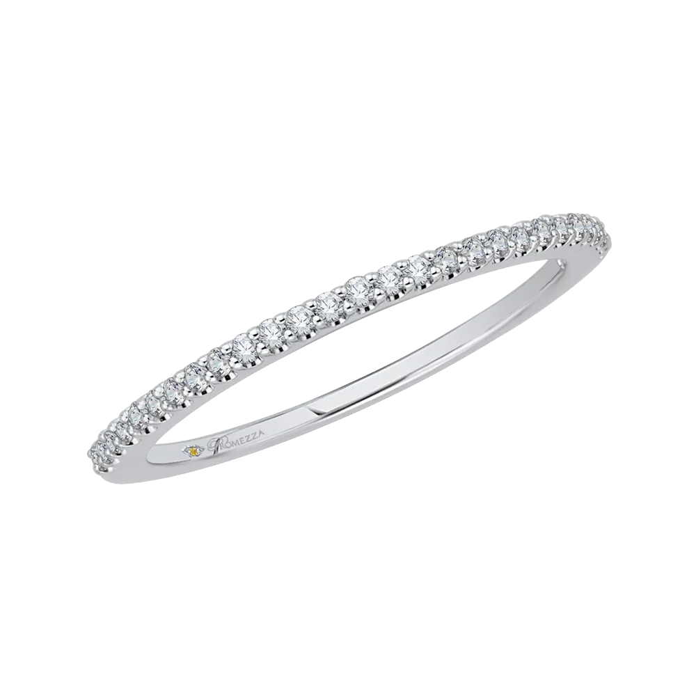 14K White Gold Round Diamond Wedding Band
