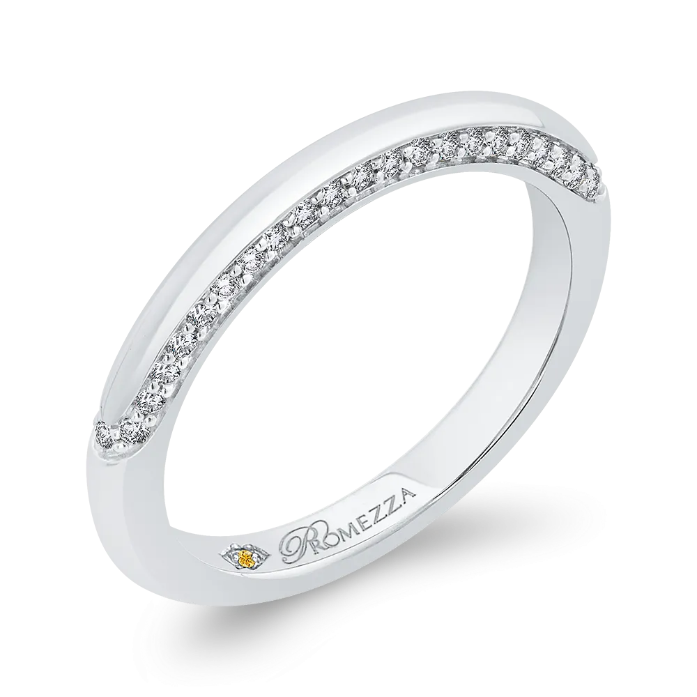 14K White Gold Round Diamond Wedding Band