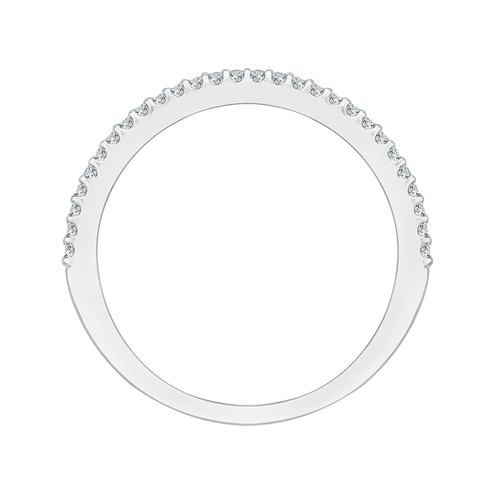 14K White Gold Round Diamond Wedding Band