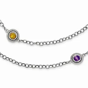 14K Yellow Gold and Silver Am, Bt, Ci Necklace