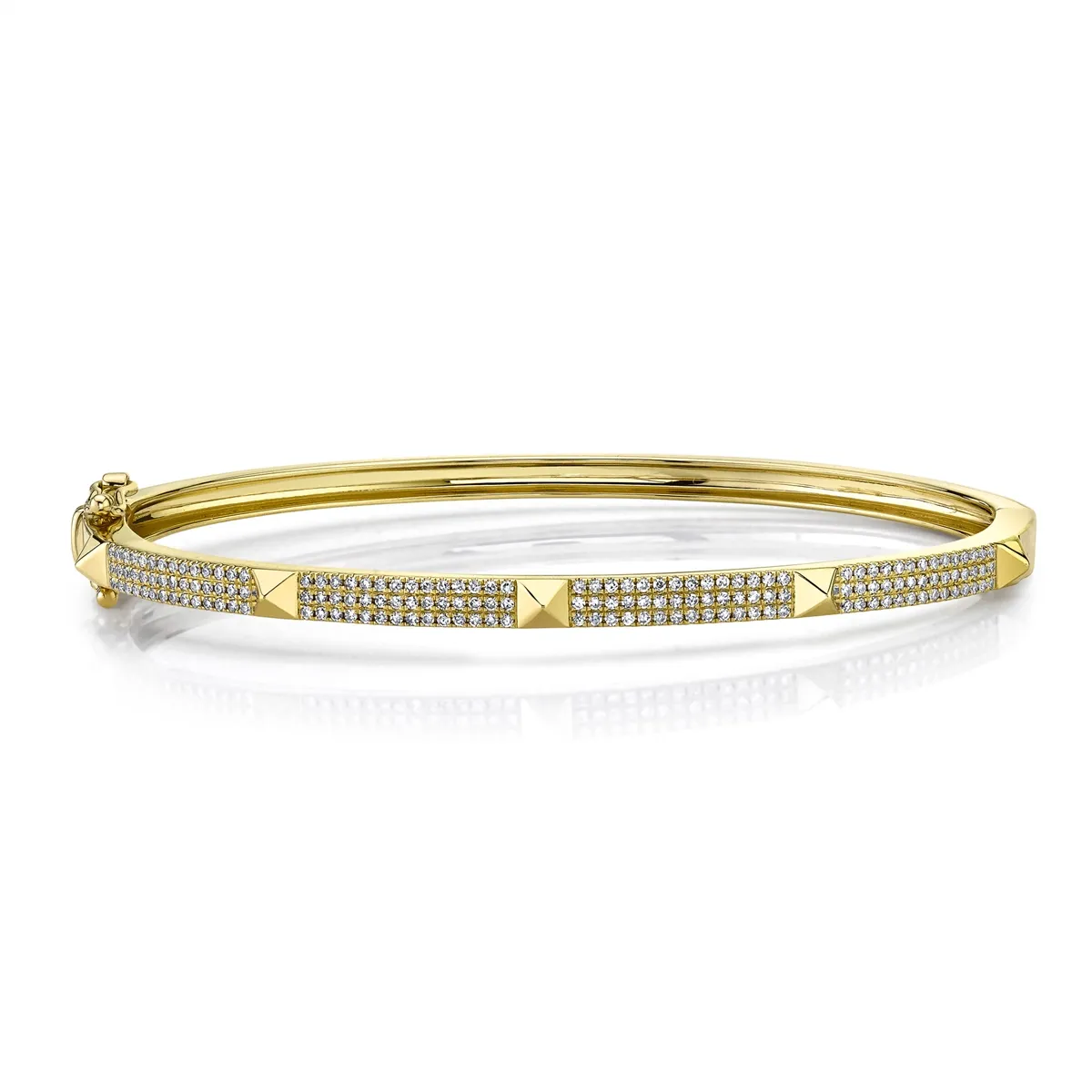 14K Yellow Gold Diamond Pave Bangle