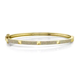 14K Yellow Gold Diamond Pave Bangle