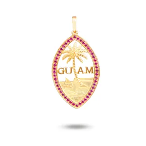 14K Yellow Gold Ruby Guam Seal Pendant