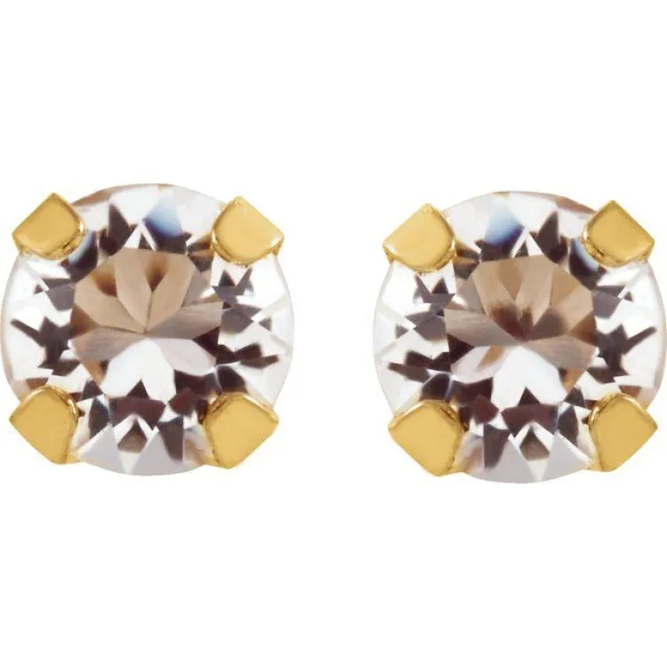 14K Yellow Imitation Sapphire InvernessÂ® Piercing Earrings