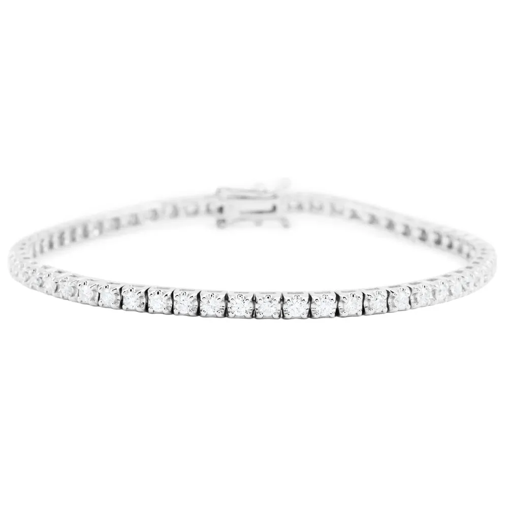18ct White Gold 2.00ct Diamond Line Bracelet