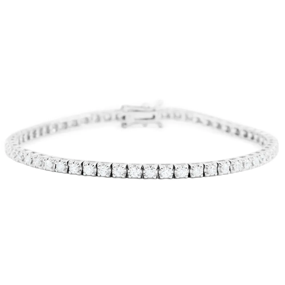 18ct White Gold 2.00ct Diamond Line Bracelet