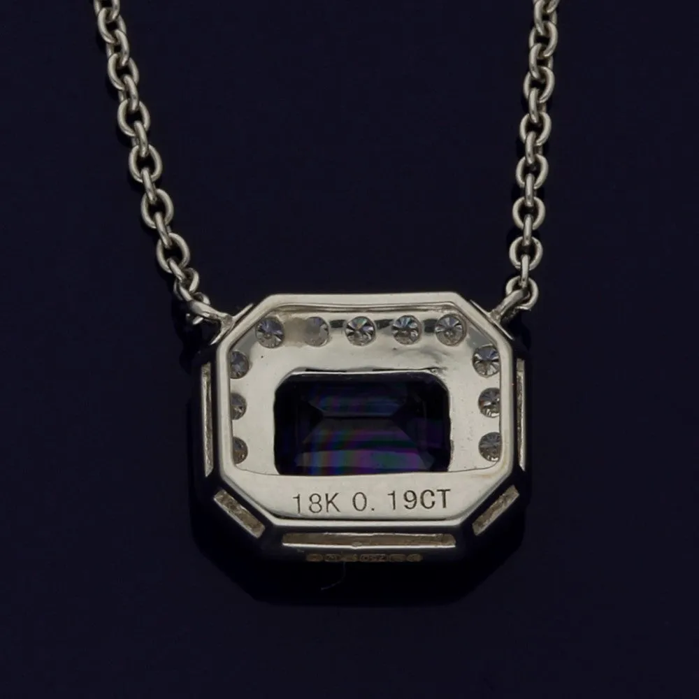 18ct White Gold Tanzanite and Diamond Necklace