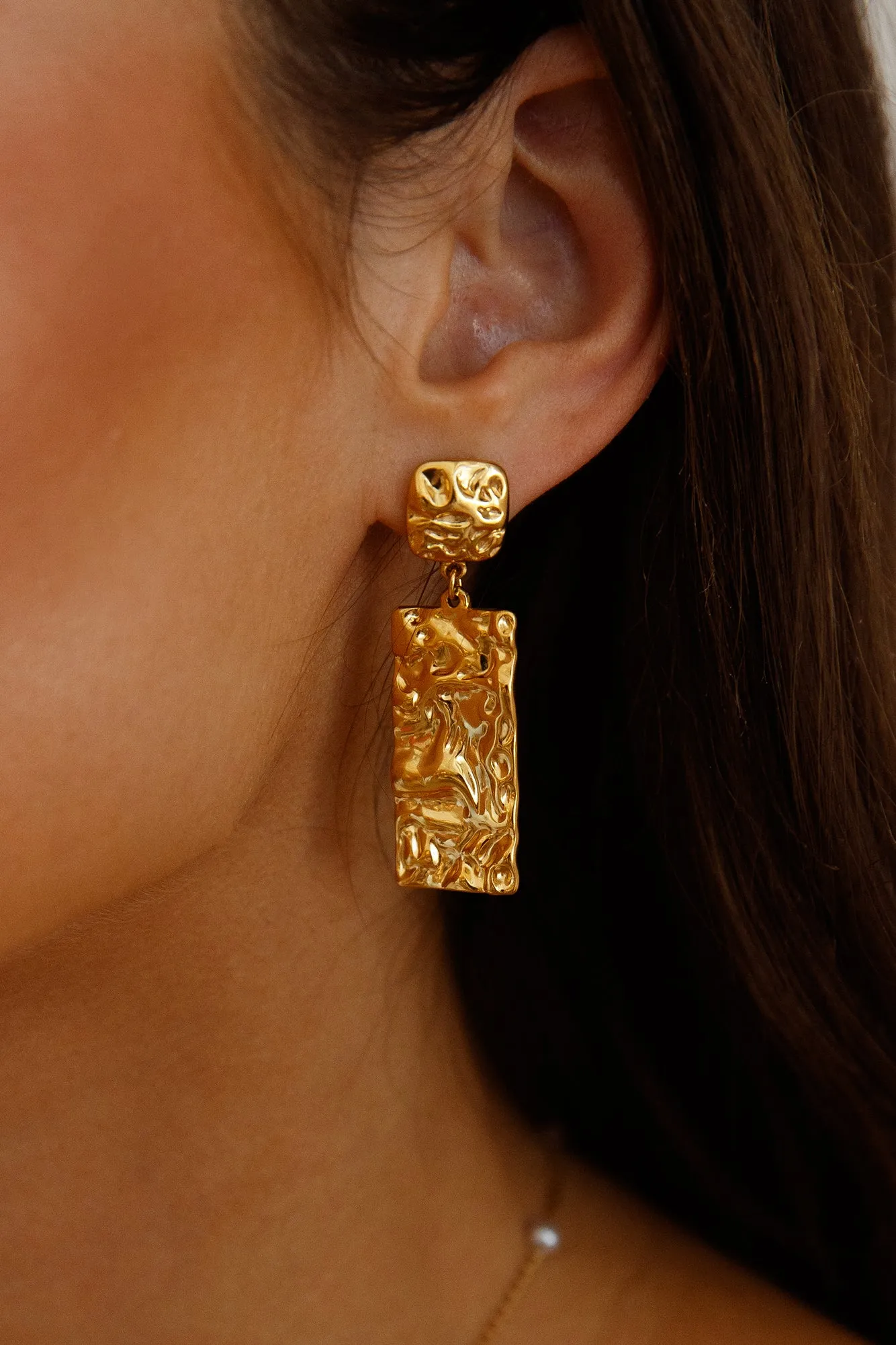 18K Gold Plated Vintage Charm Earrings Gold