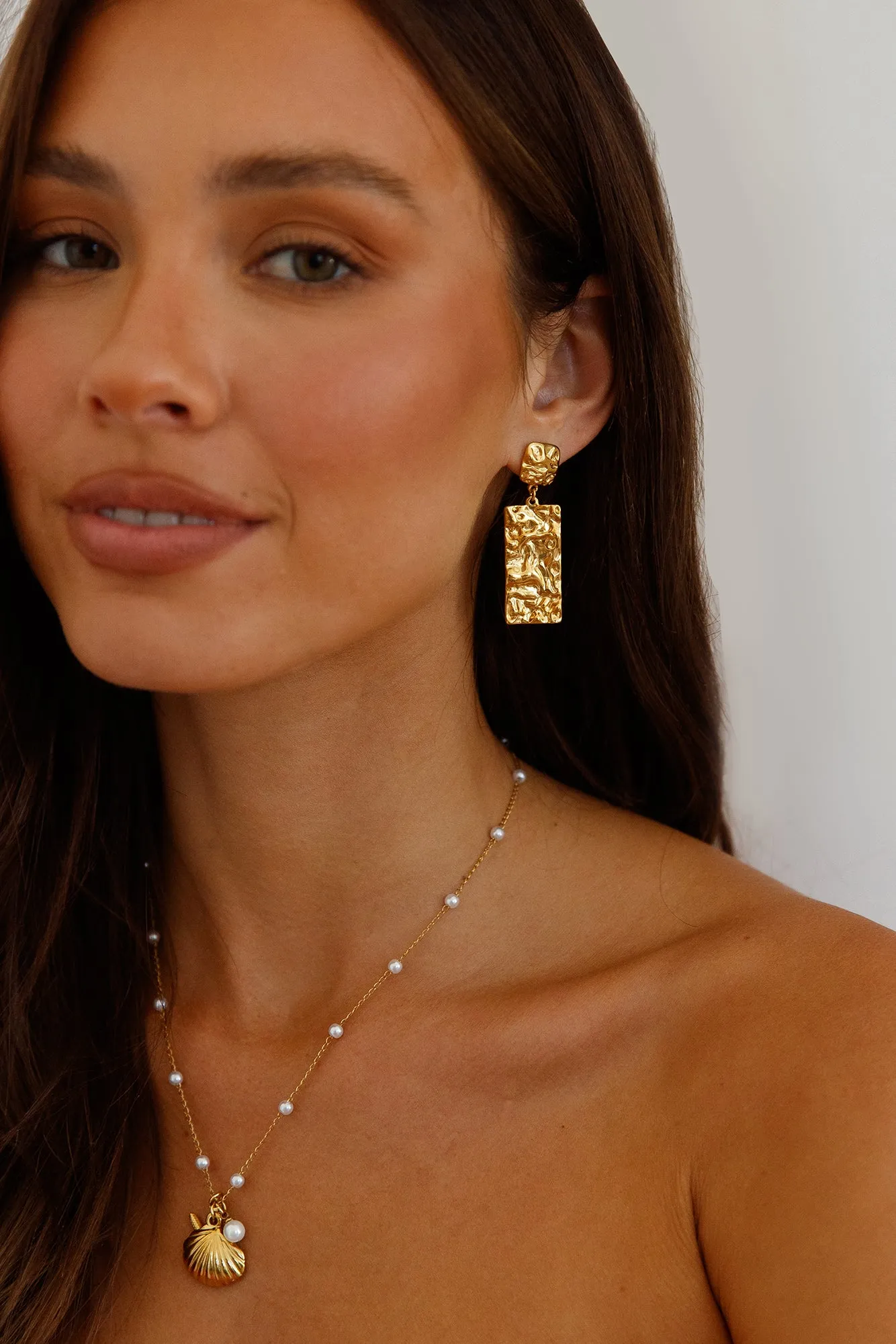 18K Gold Plated Vintage Charm Earrings Gold