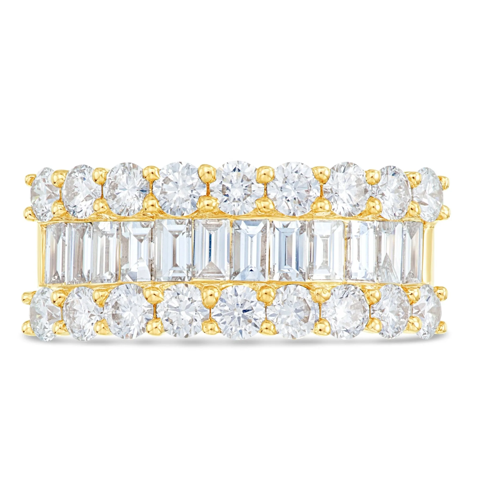 18k Yellow Gold 2.32ct Baguette Diamond Half Eternity Ring