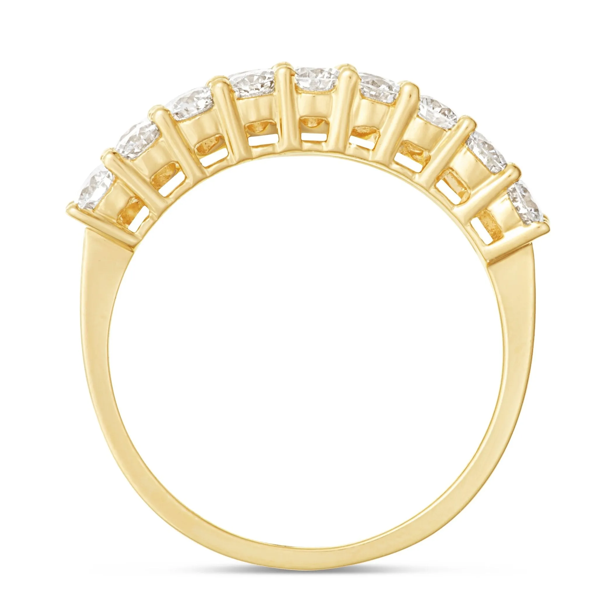 18k Yellow Gold 2.32ct Baguette Diamond Half Eternity Ring