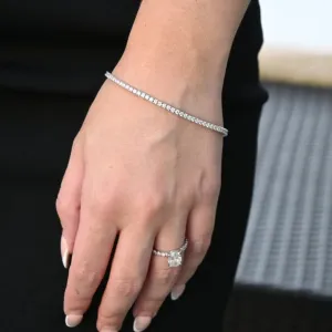 2 Ct TW Round-Cut Natural Diamond Tennis Bracelet 14K Gold 7" Women's
