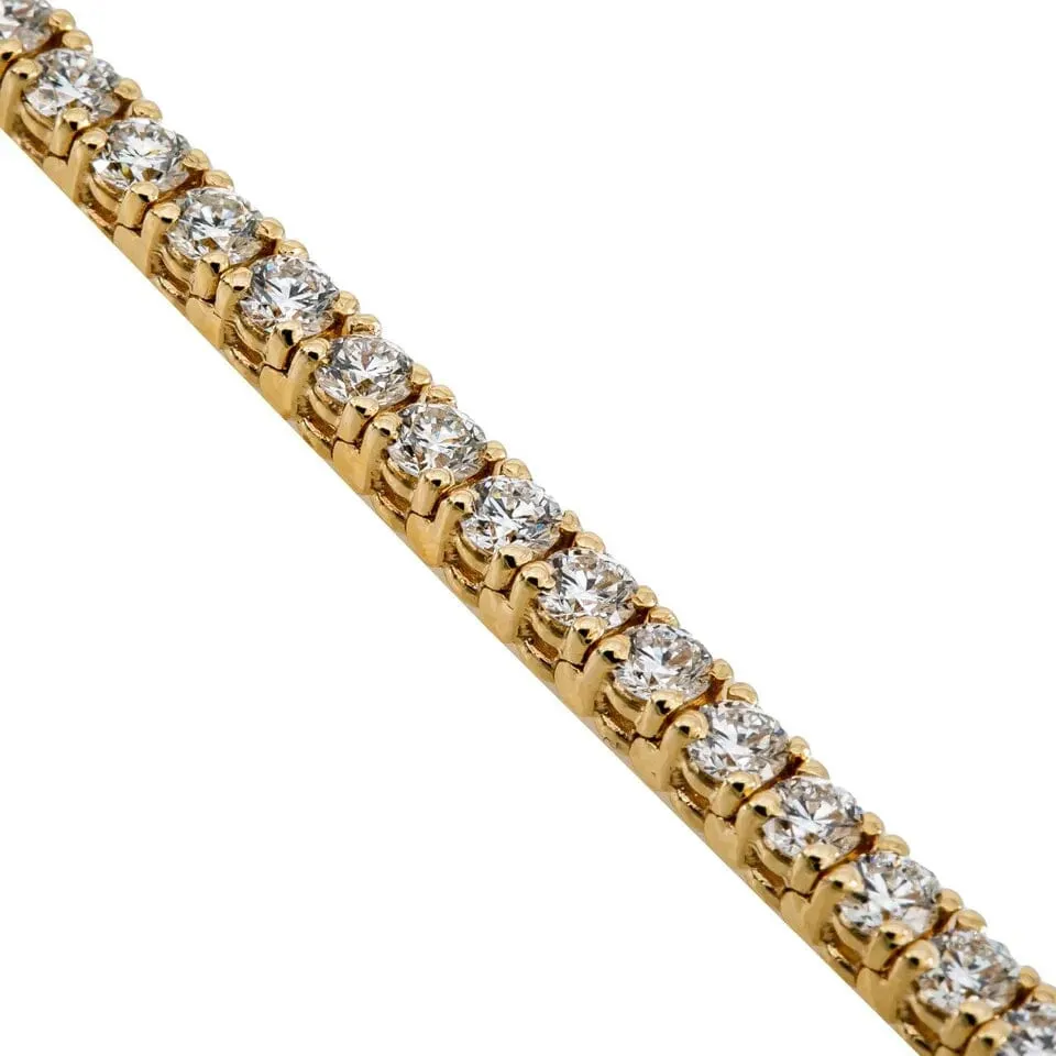 2 Ct TW Round-Cut Natural Diamond Tennis Bracelet 14K Gold 7" Women's