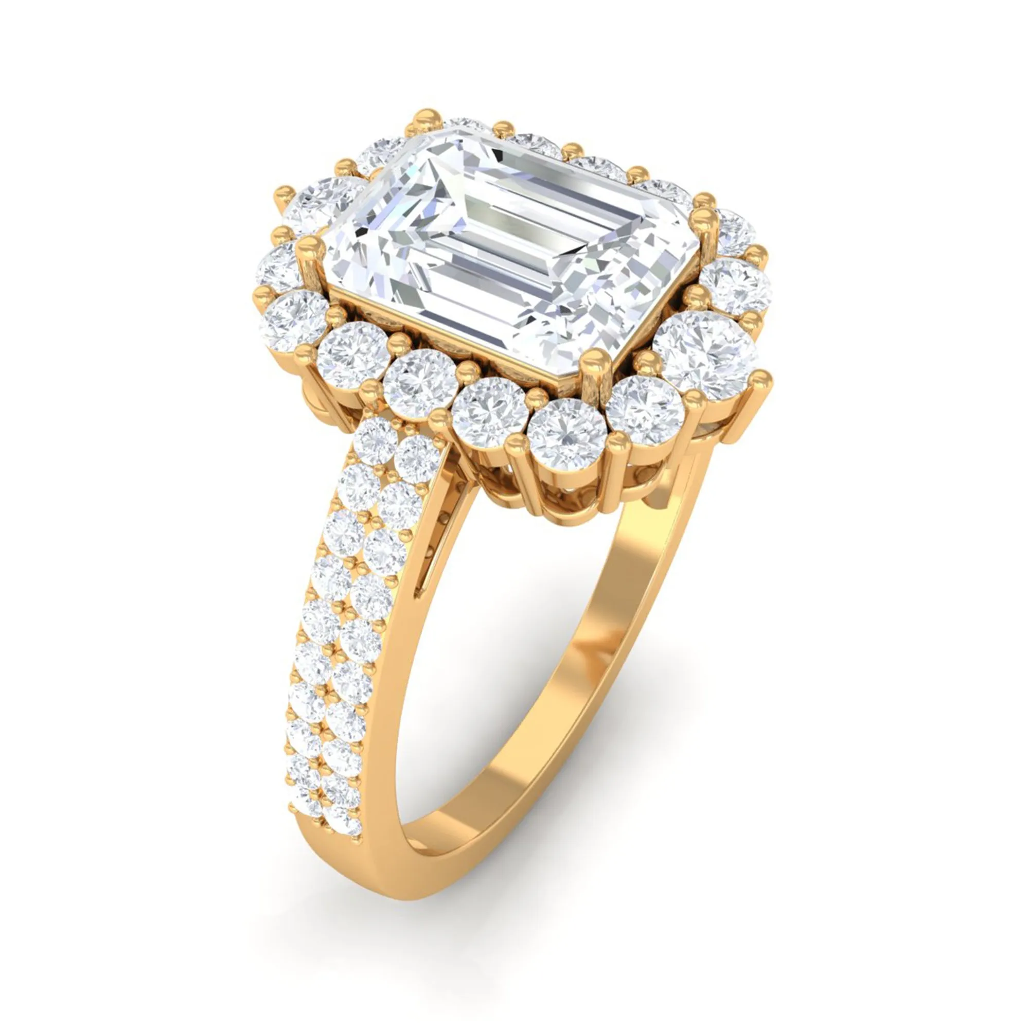 3.25 CT Octagon Cut Zircon Statement Engagement Ring