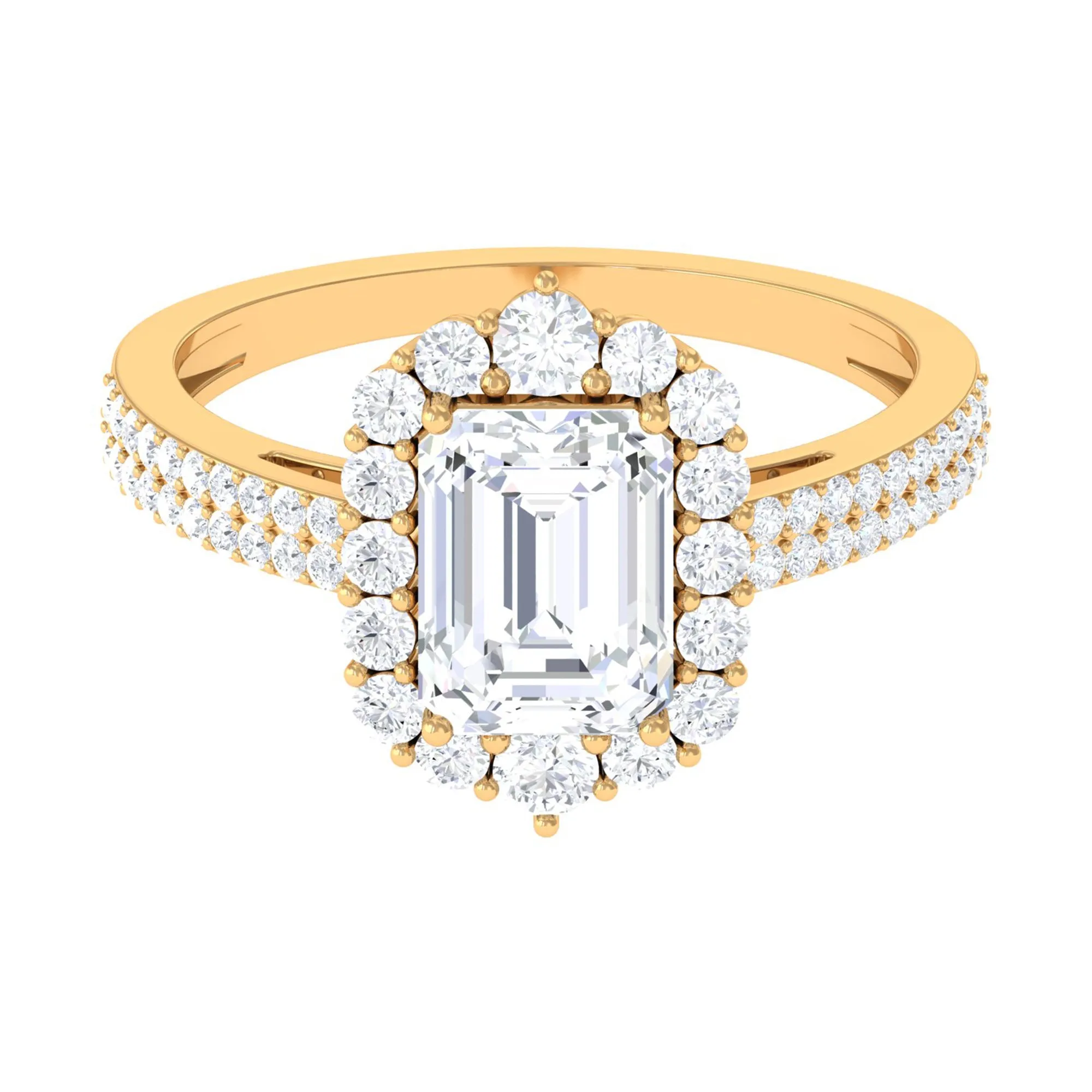 3.25 CT Octagon Cut Zircon Statement Engagement Ring