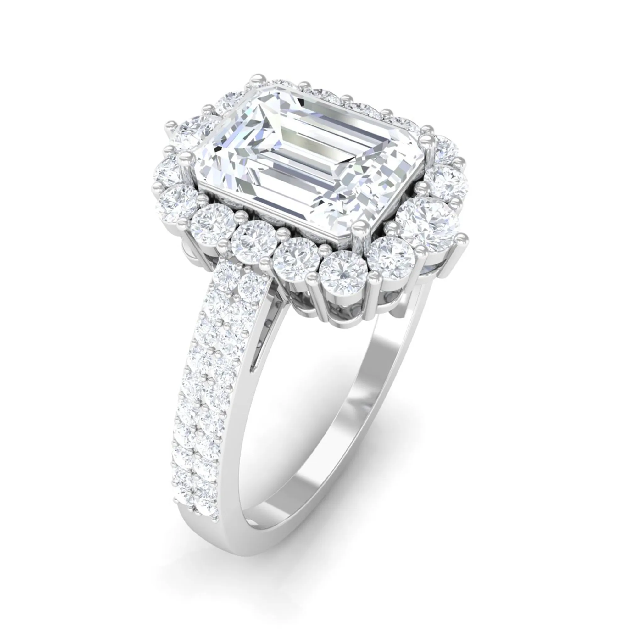 3.25 CT Octagon Cut Zircon Statement Engagement Ring