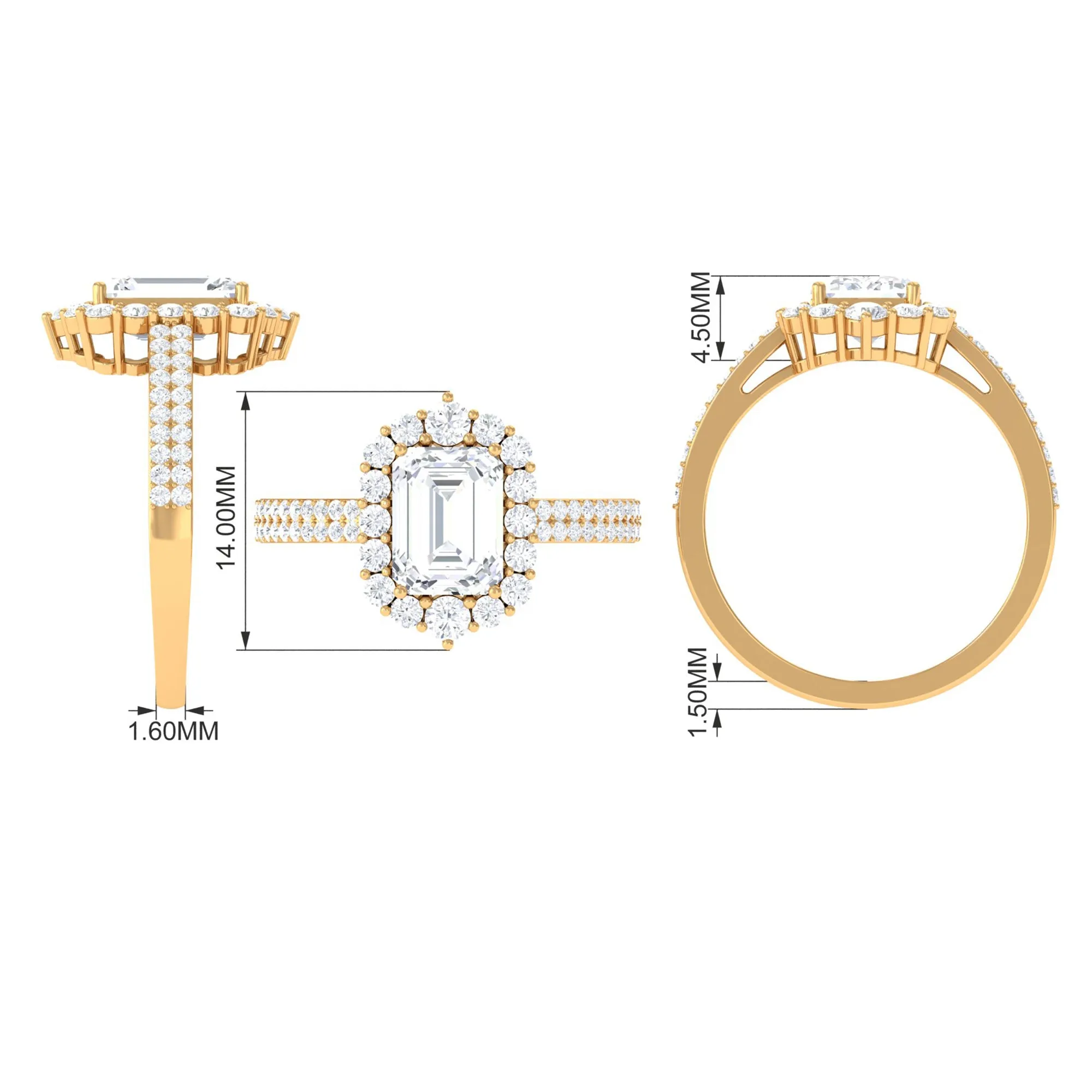 3.25 CT Octagon Cut Zircon Statement Engagement Ring