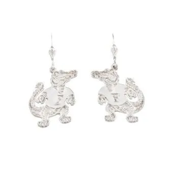 3/4" Sterling Silver Albert Gator Dangle Earrings