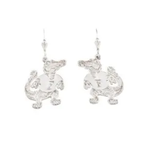 3/4" Sterling Silver Albert Gator Dangle Earrings