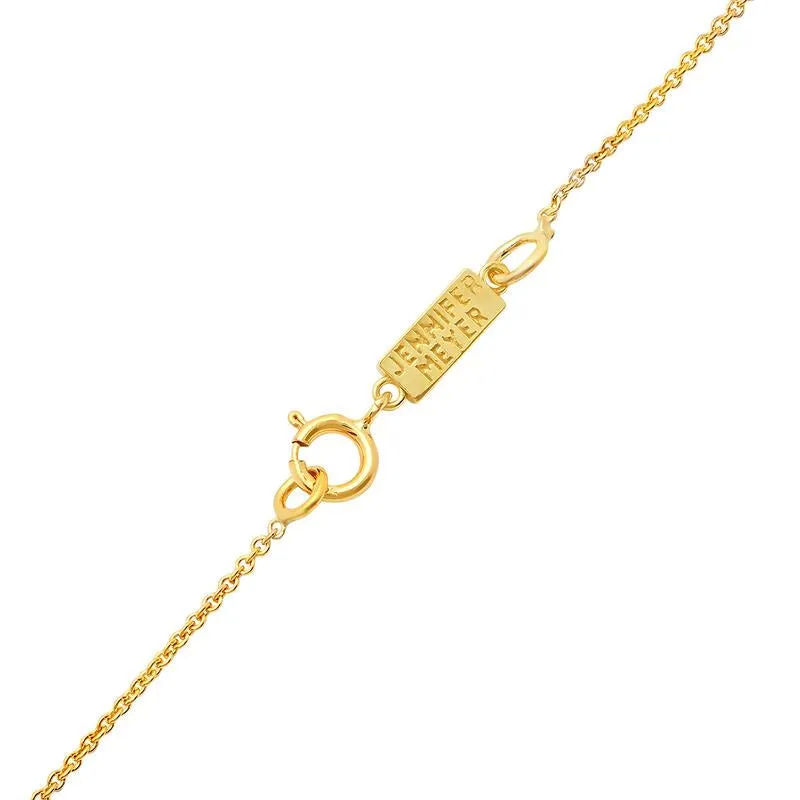 7 Mini Emerald Bezel Dangle Necklace