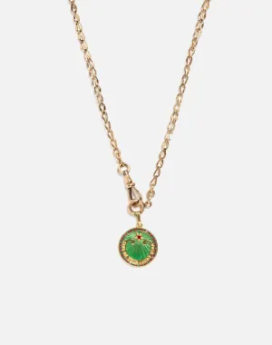 90s18k Enameled Lucky Star Pendant on 30s Choker - #34