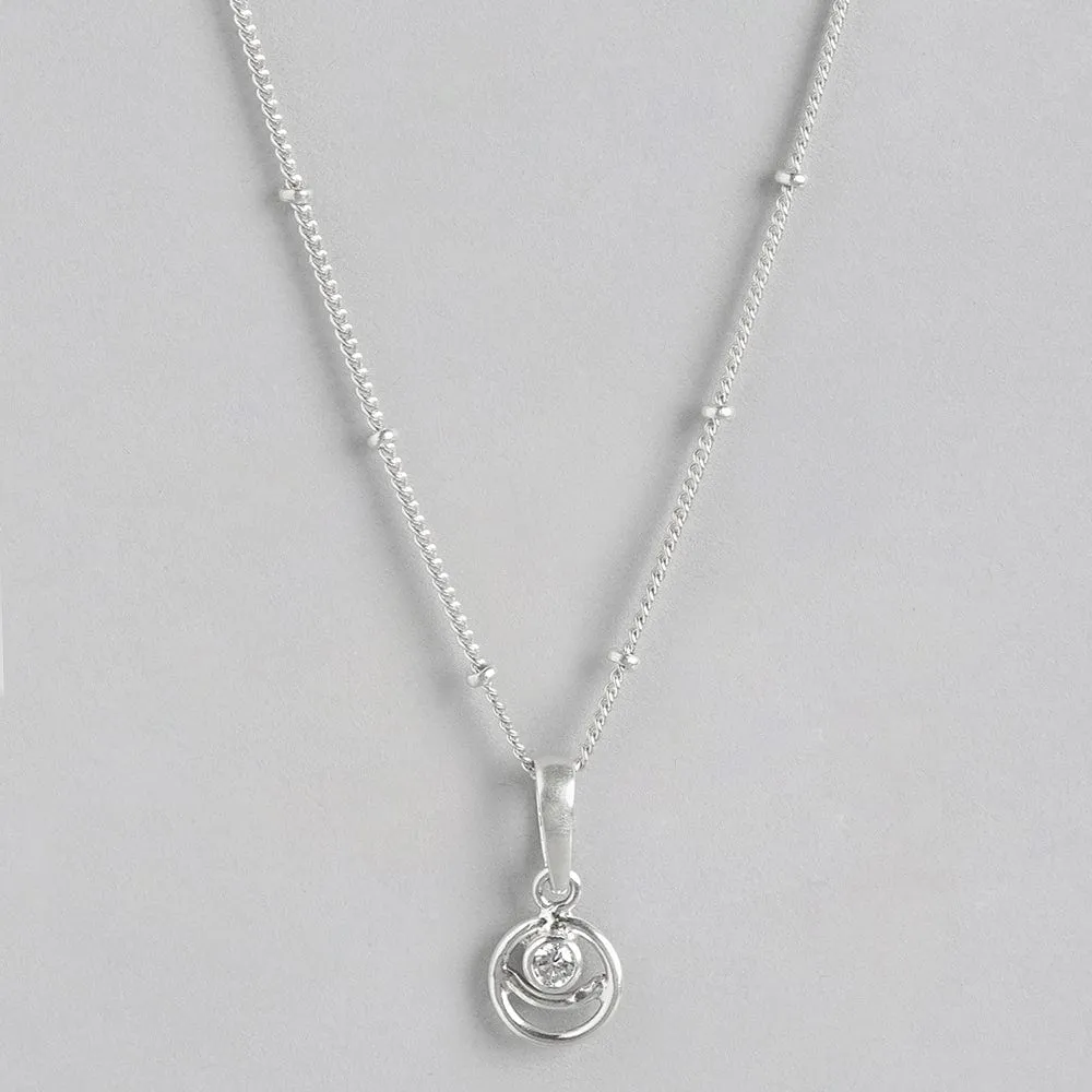 92.5 Silver White Spiral Necklace