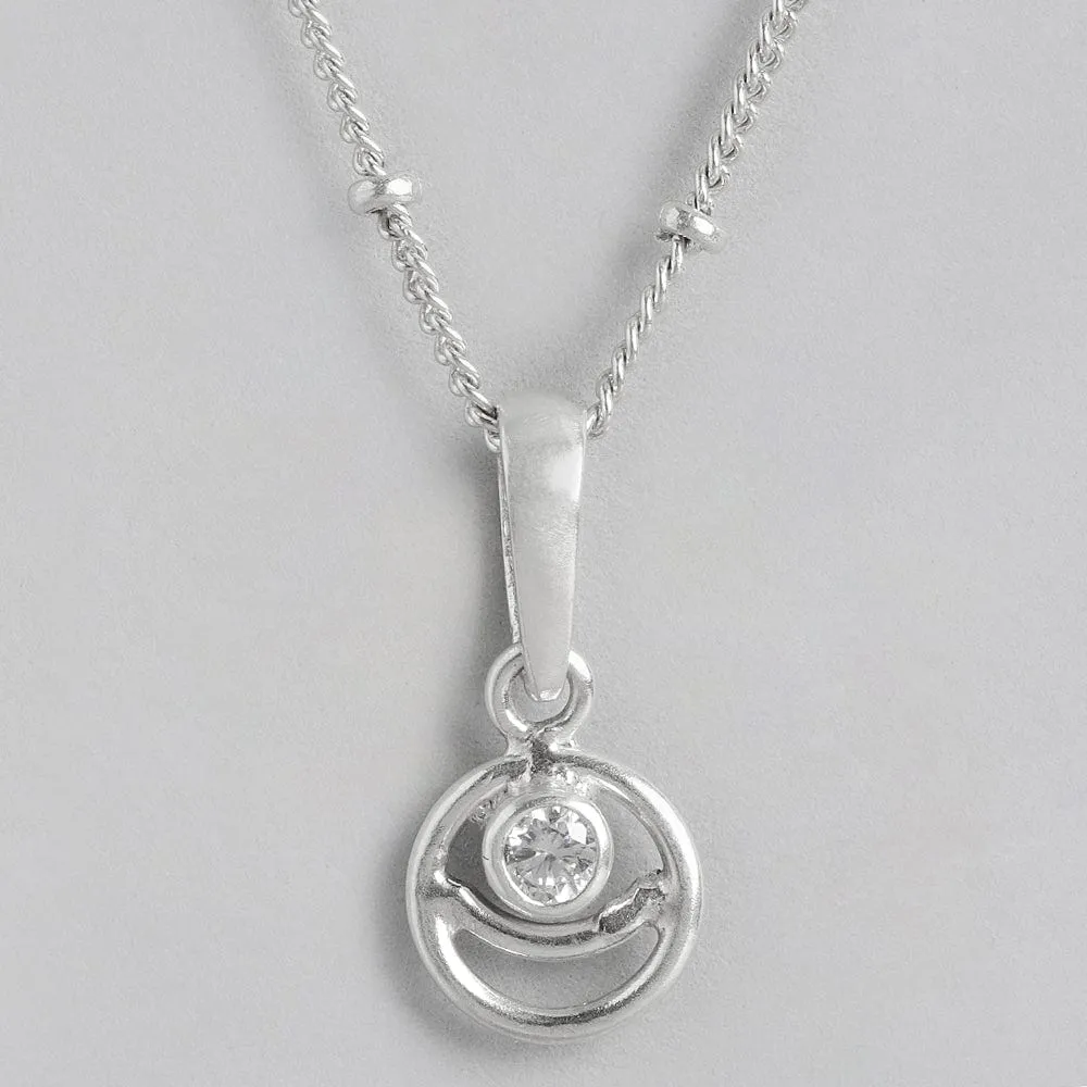 92.5 Silver White Spiral Necklace