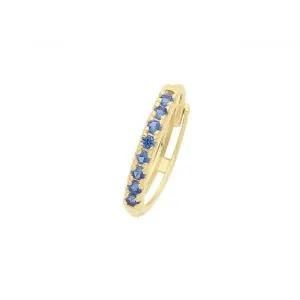 9ct Yellow Gold Sapphire Blue Zirconia Single Cartilage Huggies 11Mm ES1997S