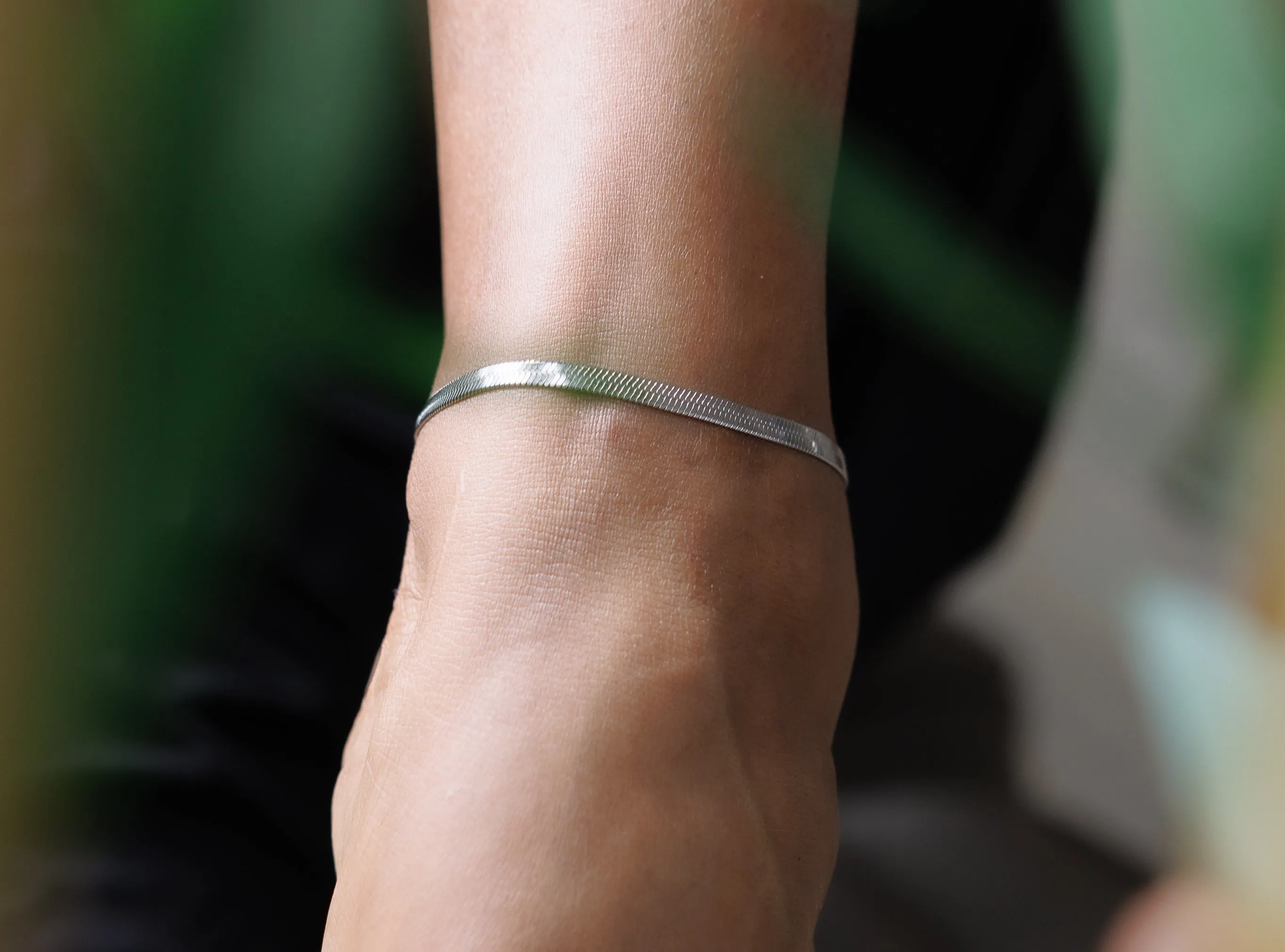 Adjustable Herringbone Chain Anklet