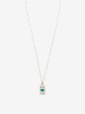 Alec Doherty Shout One Pendant Necklace - Silver/Emerald