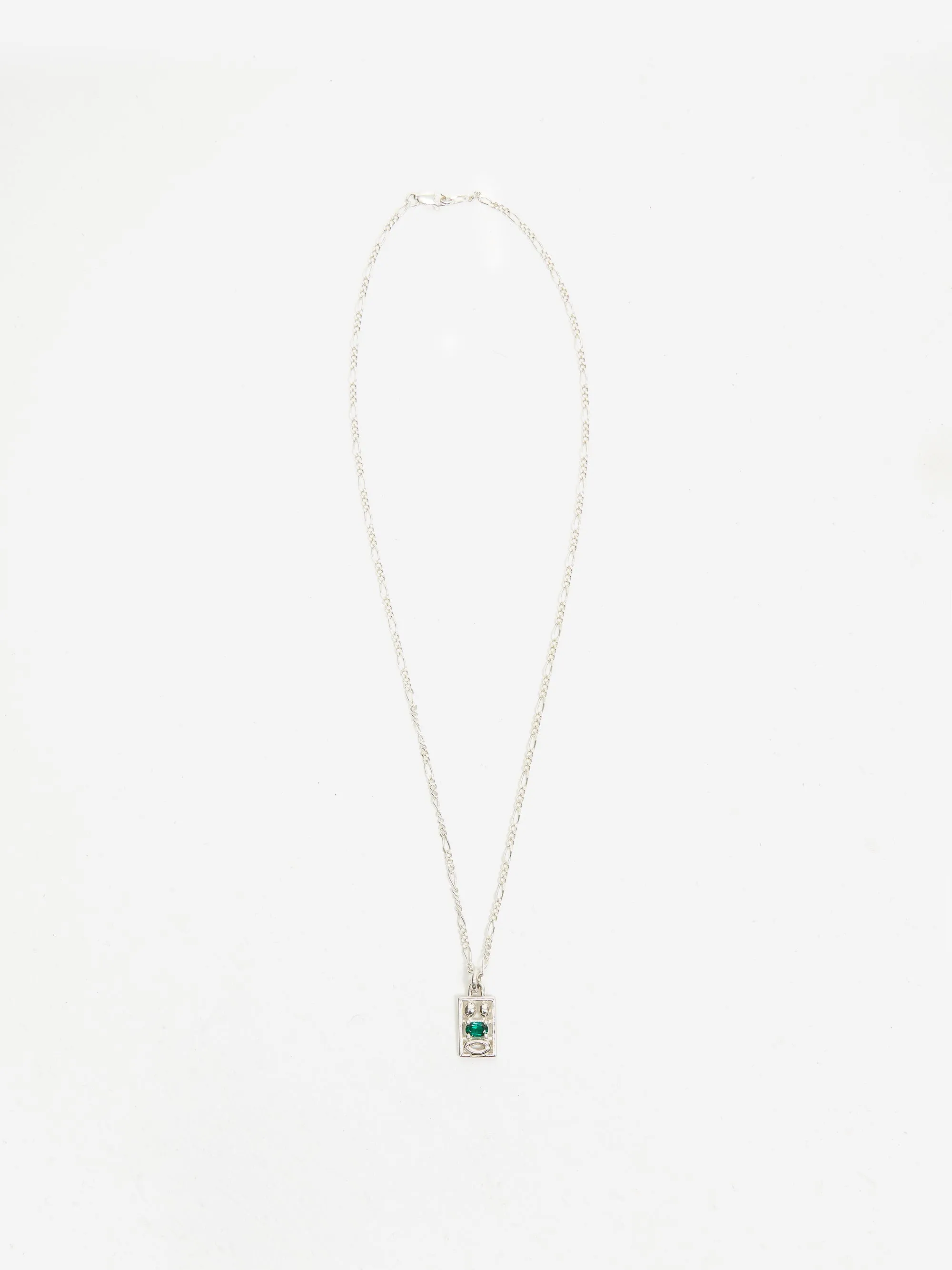 Alec Doherty Shout One Pendant Necklace - Silver/Emerald