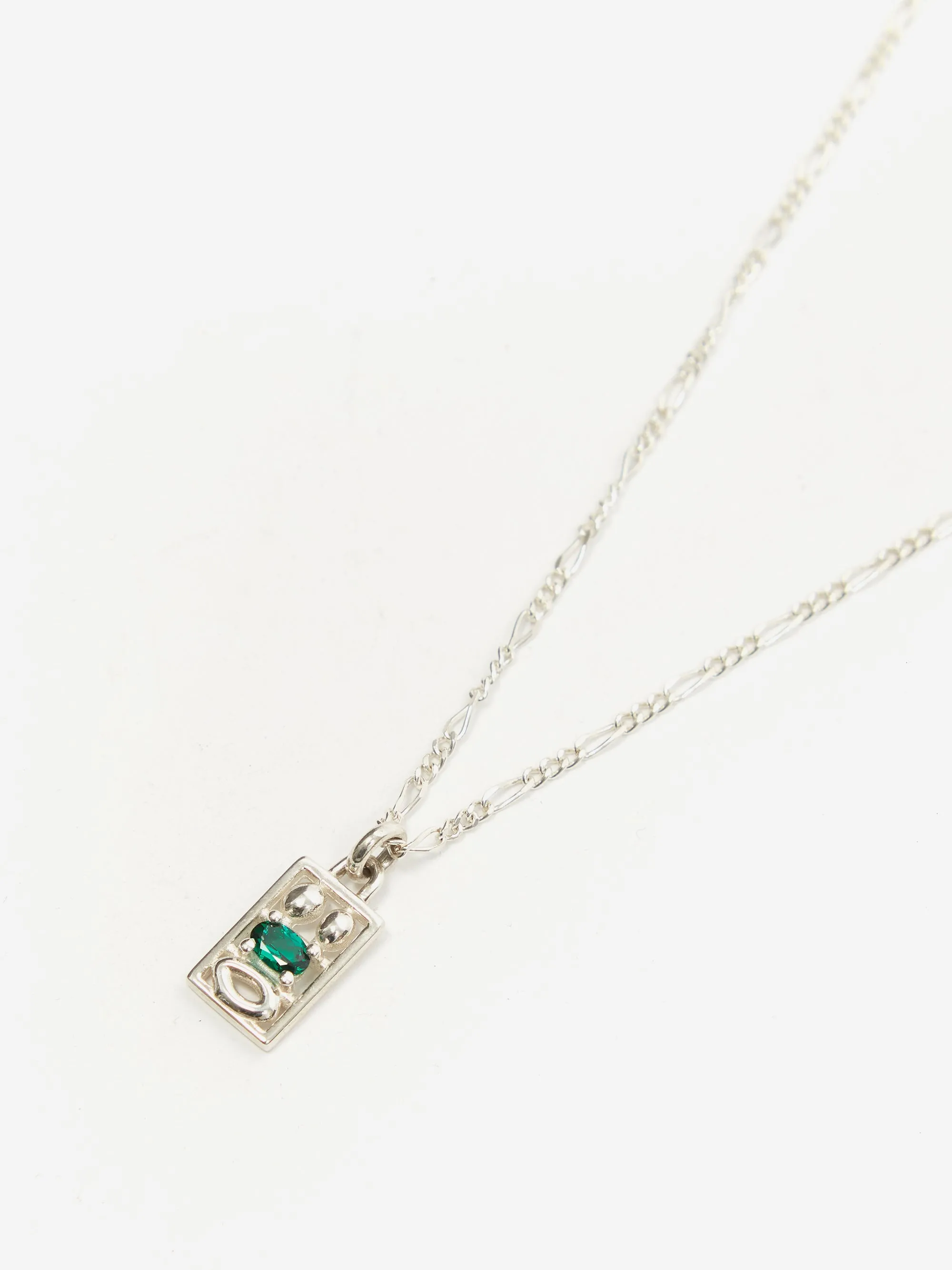 Alec Doherty Shout One Pendant Necklace - Silver/Emerald