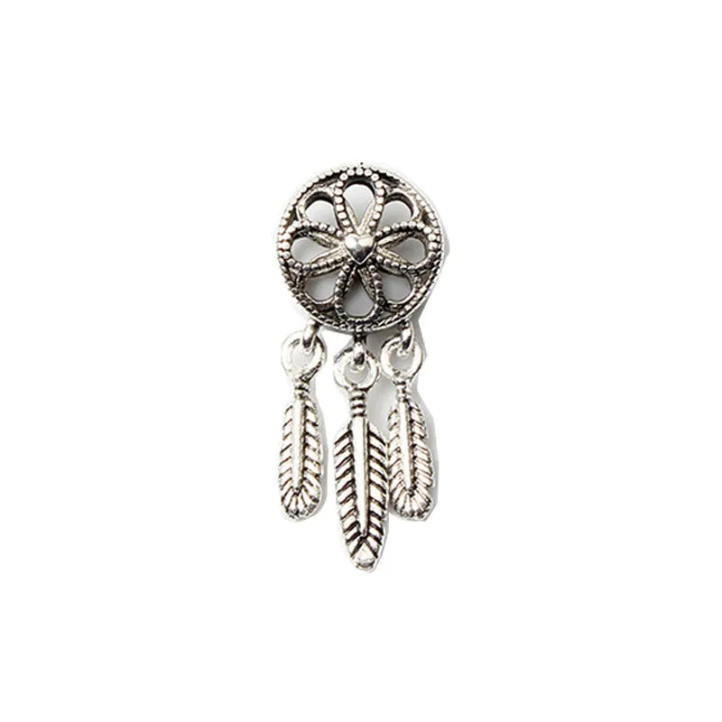 Alloy Bead Rose Spirit Dream Catcher Pendant