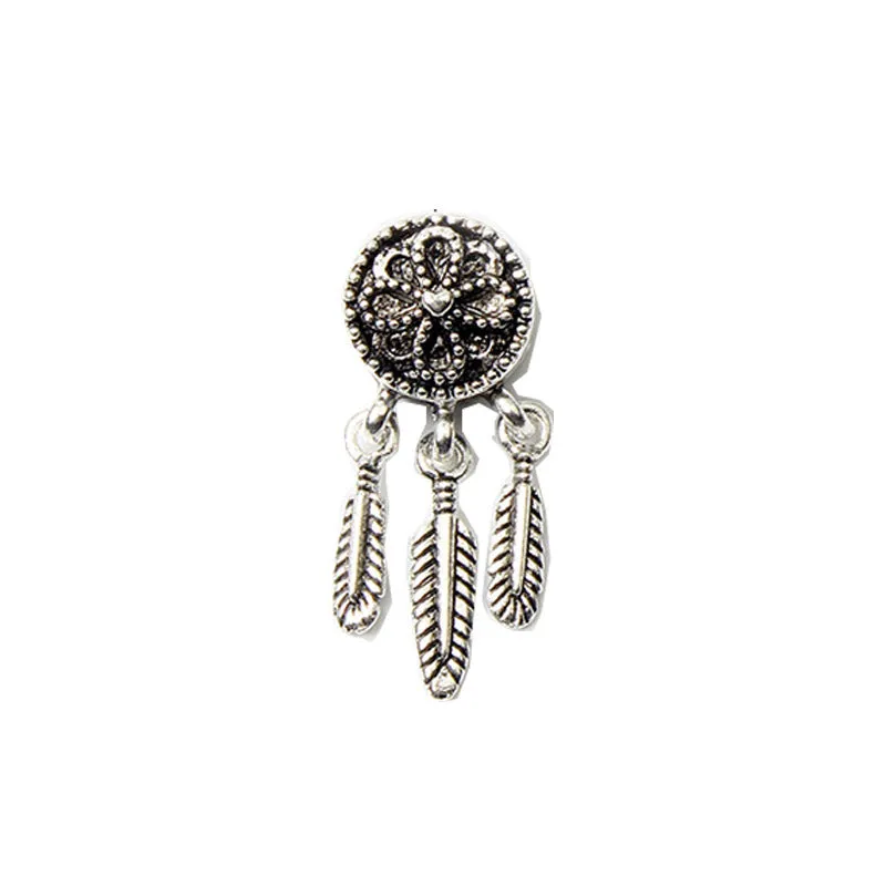 Alloy Bead Rose Spirit Dream Catcher Pendant