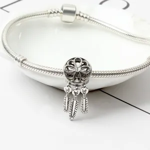 Alloy Bead Rose Spirit Dream Catcher Pendant