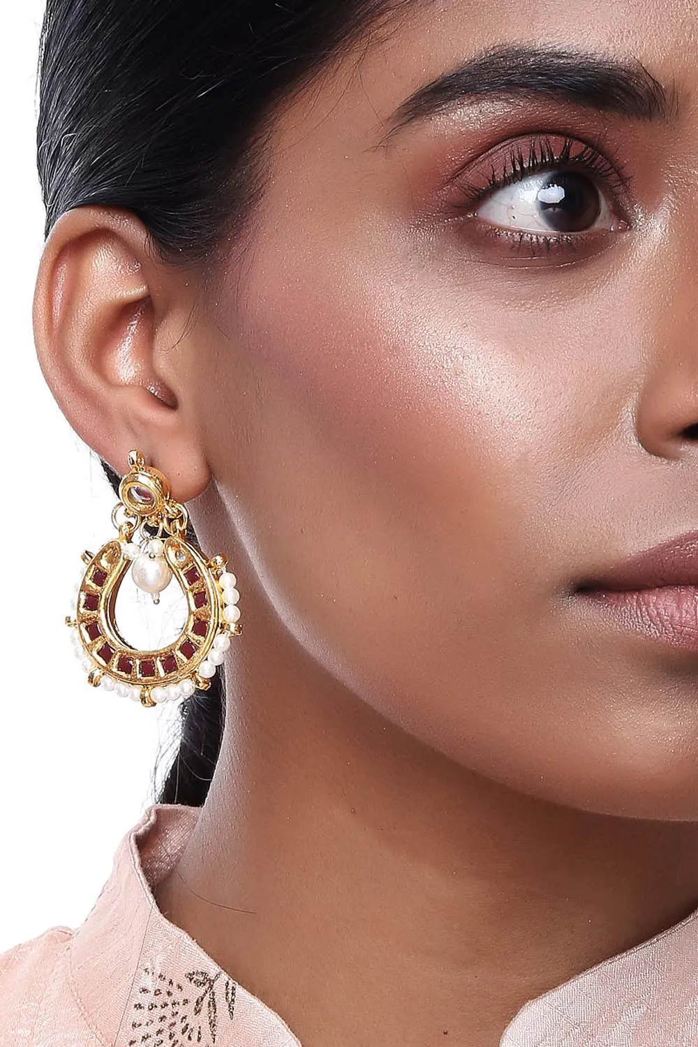 Alloy Large Dangle Earrings in Pink