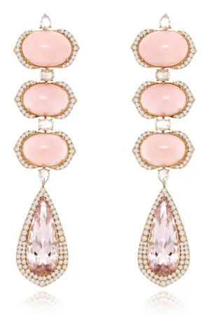 Angel Skin Coral and Morganite Drop Earrings
