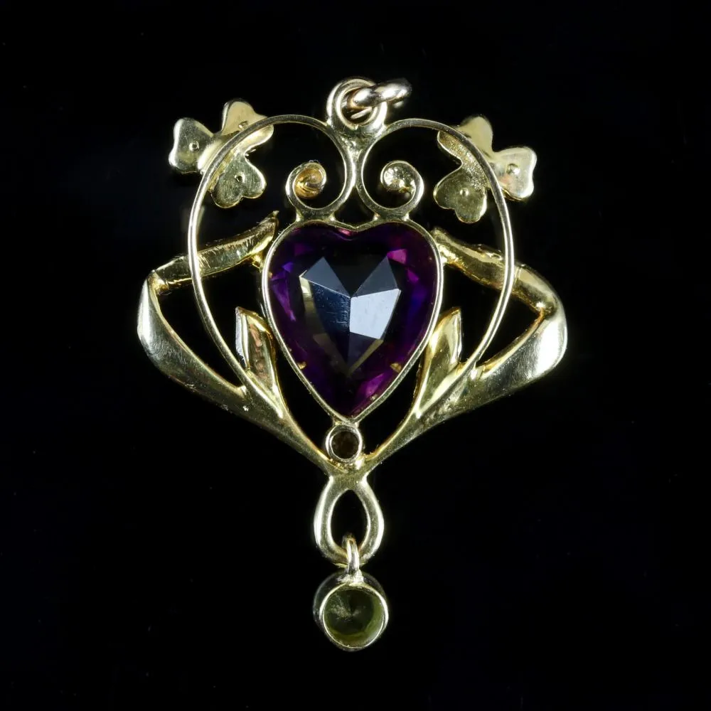 Antique Victorian Suffragette Heart Pendant Circa 1900